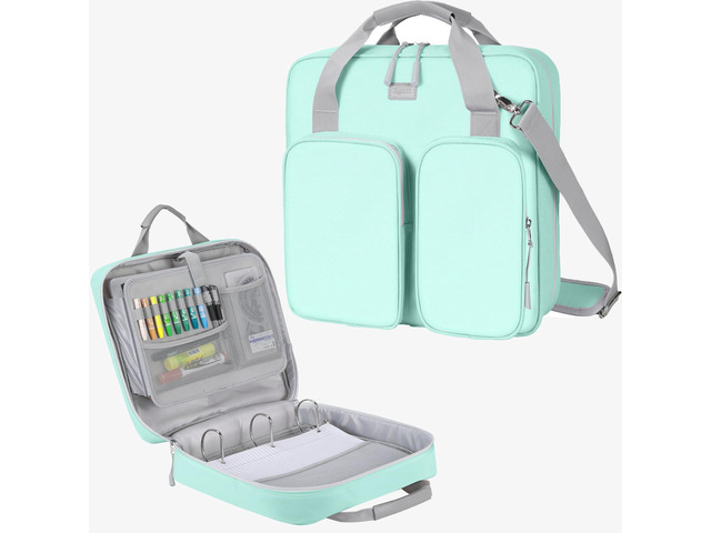 Zipper Binder 3 Inch 3 Ring with Shoulder Strap Multi-Pocket,Tough Binder Bag with Laptop organizer for School Travel,Fit 13' MacBook & Tablet,700...