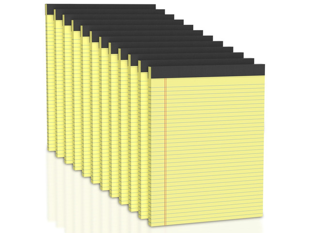 Legal Pads 8.5 x 11 College Ruled, 12 Pack Yellow Legal Note Pads 8.5 x 11 Perforated Paper Tablets 8-1/2 x 11 Narrow Ruled Writing Note Pads 30...
