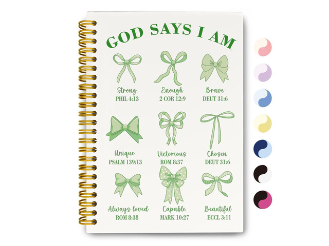 Christian Sage Green Bible Notebook, Green Spiral Notebook for Women Christian Green Journal Gifts for Women, Sage Green Hardcover Spiral Notebook...