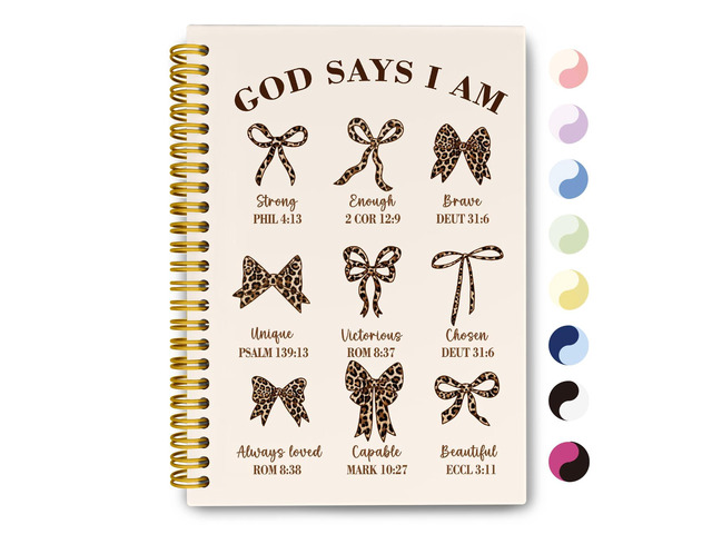 Leopard Notebook Journal, Christian Bible Notebook for Women Leopard Print Spiral Notebook for Church Notes, Bible Study Supplies, Cute Christian...