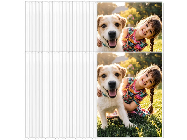 50PCS 6' x 9' Clear Rigid Card Sleeves Waterproof Hard Plastic Protectors for Postcards, Prints, Photos, Trading & Sports Cards Top Load Jumbo...