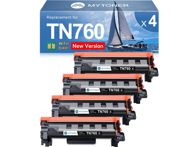 TN760 Toner Compatible for Brother TN-760 L2690DW L2710DW Printer TN730/760 Black High Yield Toner Cartridge for MFC-L2690DW MFC-L2717DW HL-L2350DW...