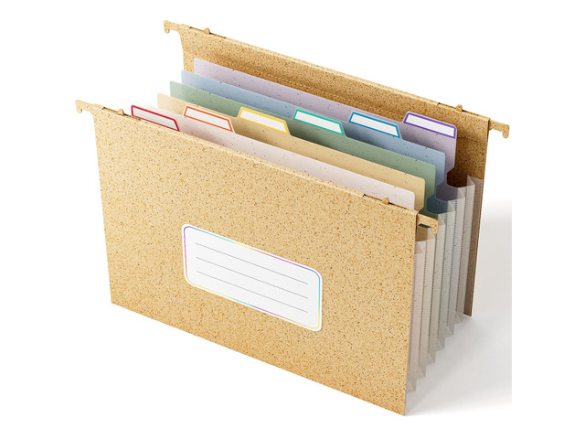 Wheat Straw Expanding Hanging File Folders,1.2' Accordion Pockets File Organizer, Large Capacity, Letter Size for Filing Cabinet, 100% BPA Free,...