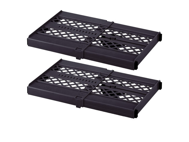 Adjust-A-Shelf Locker Shelf, Extends to Fit Your Locker, Easy to Use, Perfect for School, Office, Gym, Black, 2-Pack