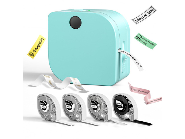 P12 Label Maker Machine with 4 Tapes, Bluetooth Mini Ribbon Printer Small Label Makers, Thermal Transfer Labeler with Multiple Templates for School...