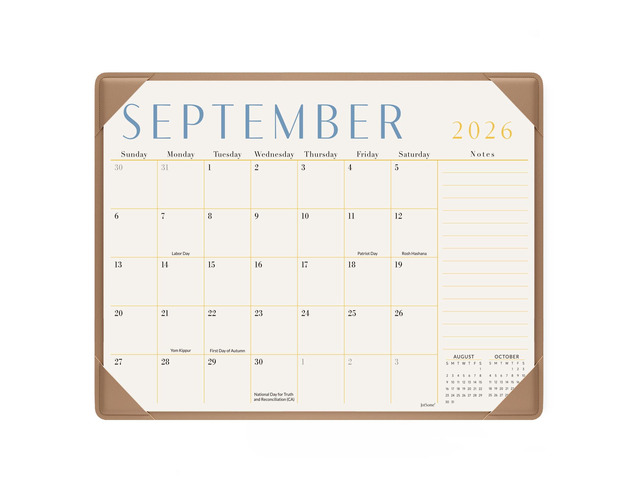 Desk Calendar 2026-2027 with Protective Mat, Academic Desk Calendar Large Desk Pad Calendar From August 2026 to December 2027, 21x16.5 inch, Desk...