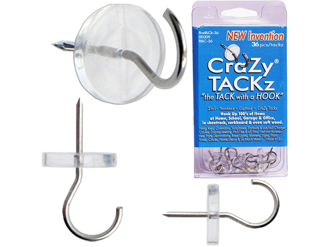 2-in-1 Tack with a Hook - Push Pin or Thumb Tack with Hook New Invention for Hanging 100s of Items at Home, School, Dorm or Office. Hang Christmas...