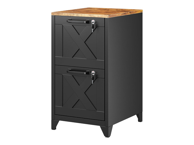 File Cabinet with Lock Vertical Filing Storage Cabinet Office Home Steel for Letter Size File Cabinet Locked,Assembly Required (Black, 2...