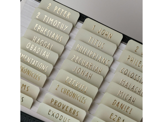 Laminated Bible Tabs with Book Summaries(Lime Cream) Bible Tabs for Women and Men, 3D Gold Foil Embossed Lettering, Reposition Large Print...