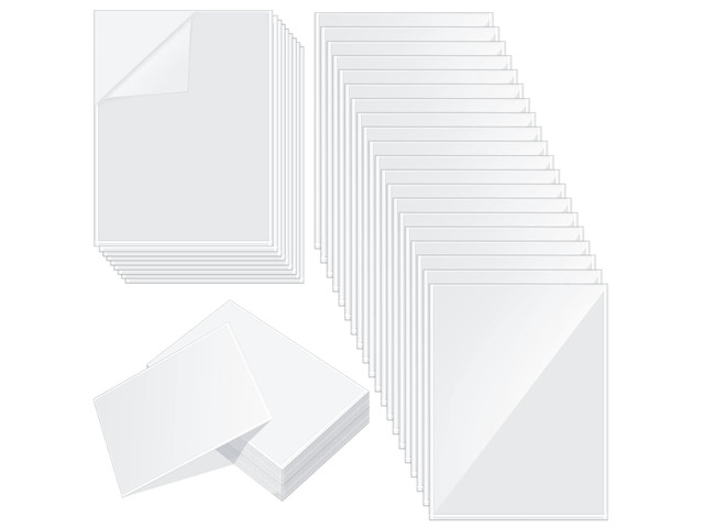 300 Pcs 8.5 X 11 Inch Adhesive Sheet Protectors Clear Plastic Peel and Stick Backing, Display Pockets for Wall Door, Letter Size Sleeves, No...