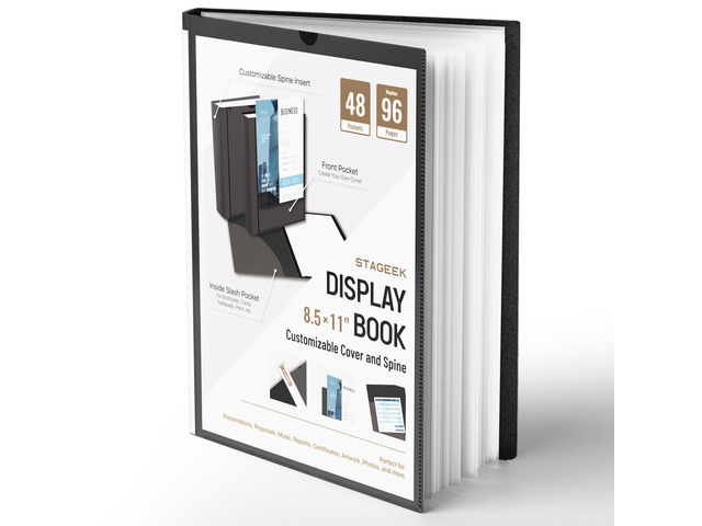 48-Pocket portfolio binder display 96 pages, 8.5x11 Binder with Plastic Sleeves, Portfolio Folder with Clear Sheet Protectors, Presentation Book...