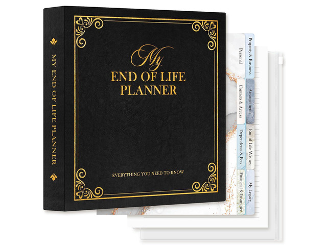 End of Life Binder Organizer Death Planner 8.5'x11', Final Wishes & Estate Document Folder with 8 Dividers & 10 Letter Size Binder Pockets, When I...