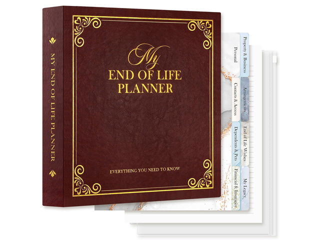 End of Life Binder Organizer Death Planner 8.5'x11', Final Wishes & Estate Document Folder with 8 Dividers & 10 Letter Size Binder Pockets, When I...