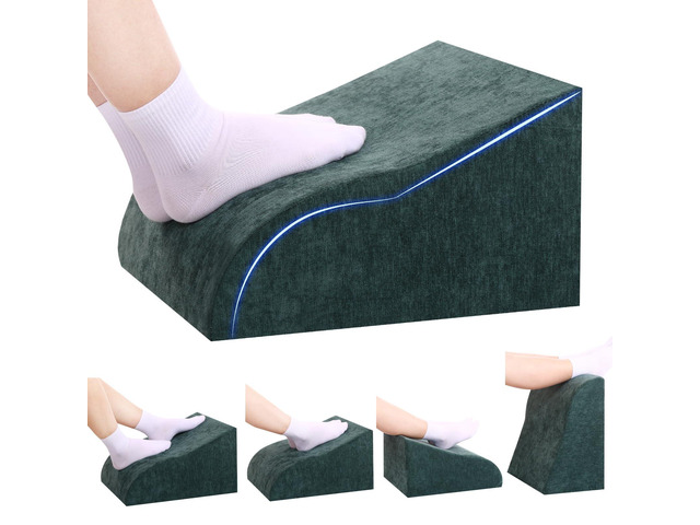 Foot Rest for Under Desk at Work, Ergonomic Under Desk Footrest with Washable Cover for Office, Home & Gaming Leg Elevation Pillow Green