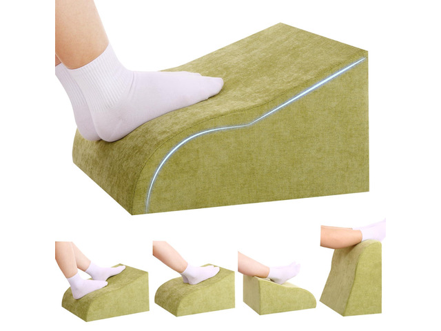 Foot Rest for Under Desk at Work, Ergonomic Under Desk Footrest with Washable Cover for Office, Home & Gaming Leg Elevation Pillow Fruit Green