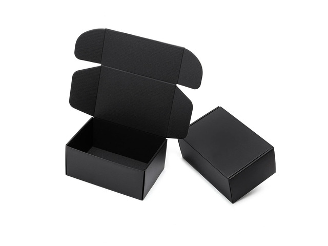 9x6x4 Black Shipping Boxes 24 Pack Corrugated Cardboard Box Mailer Tab Locking Literature Mailer Flat Empty Gift Packing Supplies - Mailing Box...