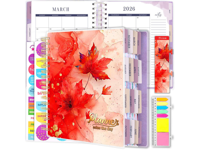 Planner 2026-2027, 18 Months Large Daily Weekly Monthly Organizer July 2026 - Dec 2027, 8.5x9.8', Calendar with Page Tabs, Separator, Pocket...