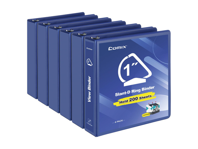 Sturdy 1 Inch Slant-D Ring 3 Ring Binder with Clear View Cover 1'Heavy Duty Slant-D Ring,PVC-Free 2.4mm Board,Holds 225 Letter Sheets,Commercial...