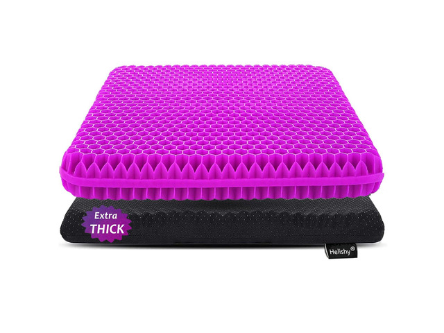 Gel Seat Cushion for Long Sitting, Extra Thick Gel Cushion for Wheelchair Soft Chair Pads for Office Home Chairs Car Seats Long Trips - Back...