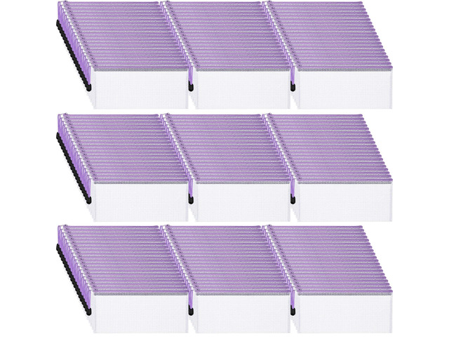 200 Pcs A6 Mesh Zipper Pouches Bulk 9.4'x4.5',Purple Waterproof Pencil Bags for Office Supplies, Transparent Design for Stationery Storage,...