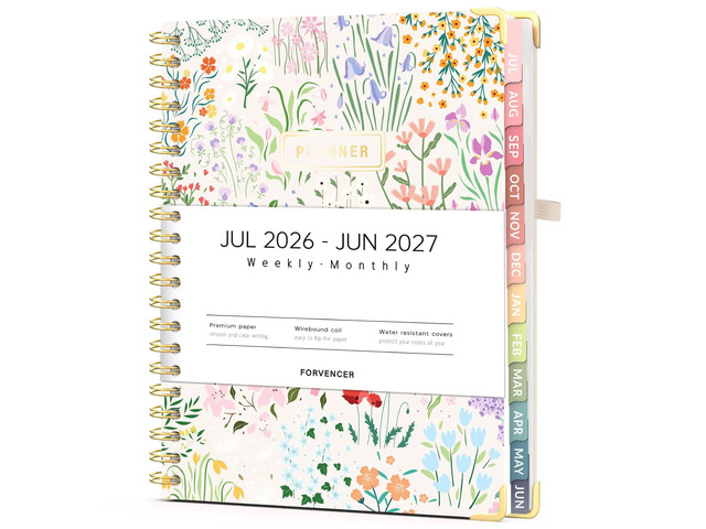 Planner 2026-2027, July 2026 - June 2027,8.5x11' Calendar Planner Weekly and Monthly, Hardcover Planning book with Monthly Tabs, Cute Journal...