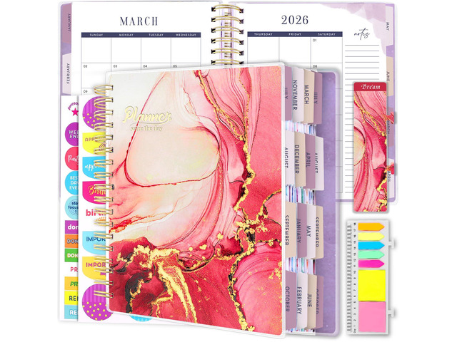 Planner 2026-2027, 18 Months Large Daily Weekly Monthly Organizer July 2026 - Dec 2027, 8.5x9.8', Calendar with Page Tabs, Separator, Pocket...