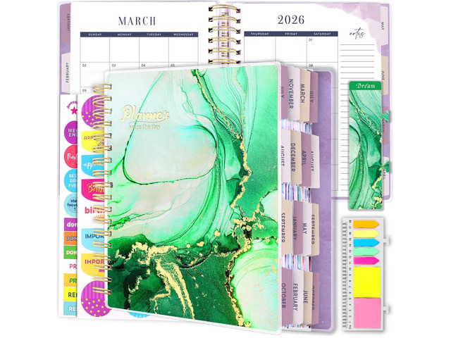 Planner 2026-2027, 18 Months Large Daily Weekly Monthly Organizer July 2026 - Dec 2027, 8.5x9.8', Calendar with Page Tabs, Separator, Pocket...