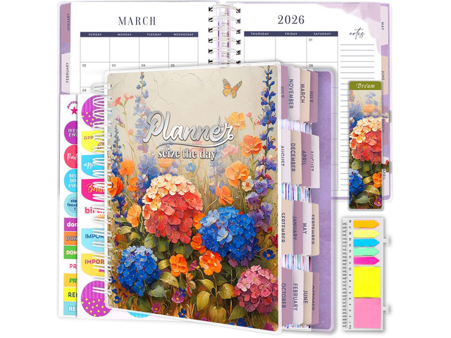 Planner 2026-2027, 18 Months Large Daily Weekly Monthly Organizer July 2026 - Dec 2027, 8.5x9.8', Calendar with Page Tabs, Separator, Pocket...