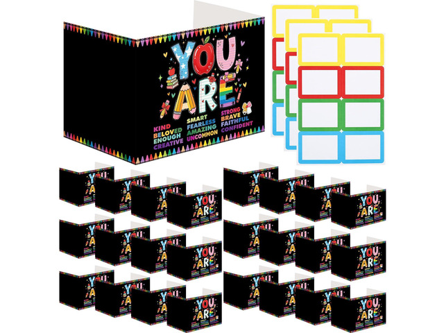 24 Pcs Privacy Folders for Students Testing, You are Smart, Colorful Testing Dividers for Classroom, Cardboard Privacy Board, Classroom Folders...