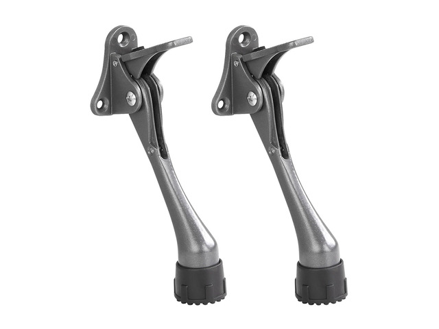 Kickdown Door Stopper 5Inches - 2 Packs One Touch Adjustable Height Door Stop for The Bottom of Door The Bottom of Door Aluminum Alloy Metal Door...