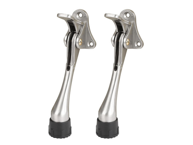 Kickdown Door Stopper 5Inches - 2 Packs One Touch Adjustable Height Door Stop for The Bottom of Door The Bottom of Door Aluminum Alloy Metal Door...