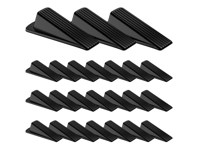 24 Pack Door Stoppers for Bottom of Door, Rubber Door Stops Premium Rubber Door Stops, Sturdy Wedge for Carpet, Tile, Concrete, Wood, Door Holder...