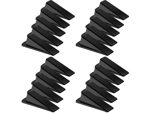 20 Pack Door Stoppers for Bottom of Door, Premium Rubber Door Stops, Sturdy Wedge for Carpet, Tile, Concrete, Wood, Door Holder for Heavy Duty...