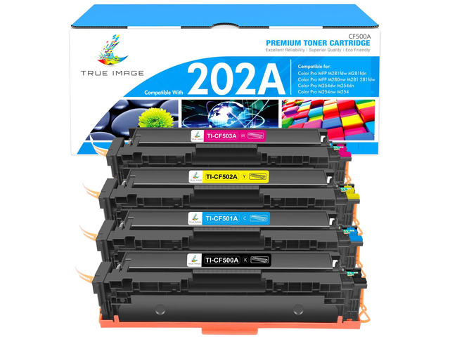 202A M281fdw Toner Cartridges for HP 202 202X CF500A CF500X 4 Pack Compatible for HP Color Laserjet Pro MFP M281cdw M254dw M281fdn M254 M281 Toner...