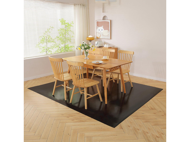 Black Office Chair Mat for Hardwood Floor, 58 x 84 in Desk Floor Protector Heavy Duty Plastic Floor Mat, Smooth Rolling, Easy to Clean, Protects...