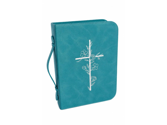 Bible Cover Case for Women PU Leather Large Bible Case with Minimalist Debossed Design Christian Bible Accessories for Girls & Women (Teal)