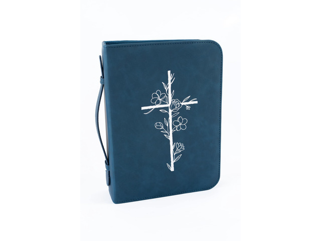 Bible Cover Case for Women - Minimalist Design Debossed Bible Case, Large Bible Covers for Women Bible Accessories (Navy)