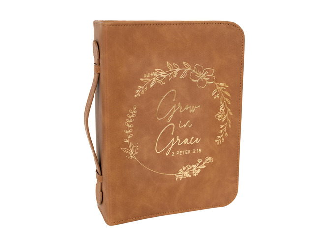 Bible Cover Case for Women - Minimalist Design Debossed Bible Case, Large Bible Covers for Women Bible Accessories (BrownGold)