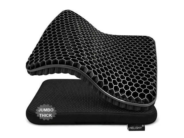 Gel Seat Cushion for Long Sitting Hip Pain, 20x20inch Jumbo Thick Soft & Breathable Cushion for Wheelchair Gel Seat Cushion for Office Home Chairs...