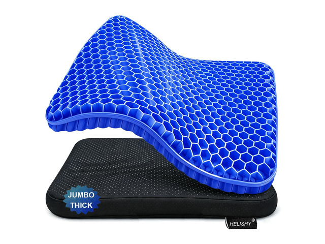 Gel Seat Cushion for Long Sitting Hip Pain, 20x20inch Jumbo Thick Soft & Breathable Cushion for Wheelchair Gel Seat Cushion for Office Home Chairs...