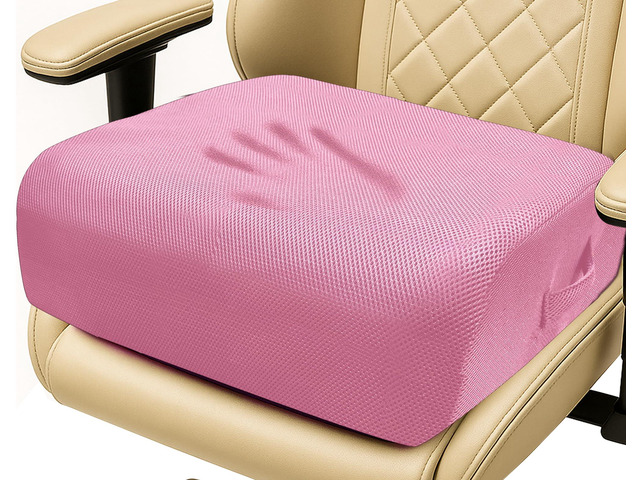 6' Extra Thick Memory Foam Office Chair Cushion 2-Layer Booster Seat for Back & Tailbone Pain Relief, 18 x 16 x 6in Non-Slip Cushion with Carry...