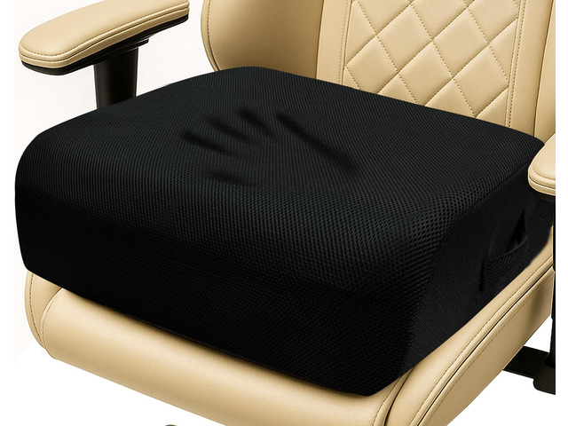 6' Extra Thick Memory Foam Office Chair Cushion 2-Layer Booster Seat for Back & Tailbone Pain Relief, 18 x 16 x 6in Non-Slip Cushion with Carry...