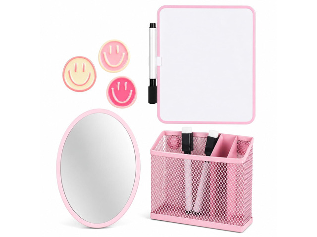 8 PCS Pink Locker Accessories for Girls Cute Locker Decorations Kit with Magnetic Mirror Whiteboard Pen Holder Magnets Locker Organizer Set for...