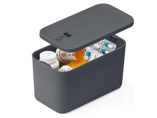 Lockable Storage Box,Medicine Lock Box Travel Case,Refrigerator Bin Container for Food,Medicines,Snacks,Locking Mobile Cell Phone Device...