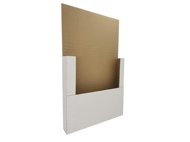 50 Pack Vinyl Record Shipping Mailing Box Mailers, 12.5' x 12.5' x 2', Perfect for 12-inch Lp Album, Height Adjustable Cardboard, White (EM1212)