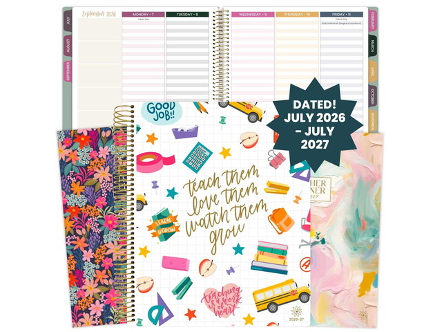 2026-2027 Academic Year Teacher Planner & Calendar - 7 Period Lesson Plan Organizer Book for Classroom or Homeschool - 9' x 11' (Interchangeable...
