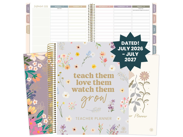 2026-2027 Academic Year Teacher Planner & Calendar - 7 Period Lesson Plan Organizer Book for Classroom or Homeschool - 9' x 11' (Interchangeable...