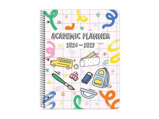 Planner for Elementary Students 2026-27, Create, 8.5 x 11 Pink Elementary Planner, Monthly & Weekly Planning, Large, Spiral Bound, Dated Now - June...