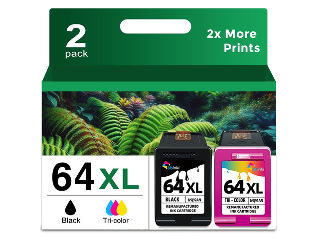 64XL Ink Cartridge Black Color Combo Pack Replacement for HP 64 HP64 HP64XL XL to Envy Photo 7855 7858 7155 7800 7100 7120 7158 7164 6255 6252 6232...