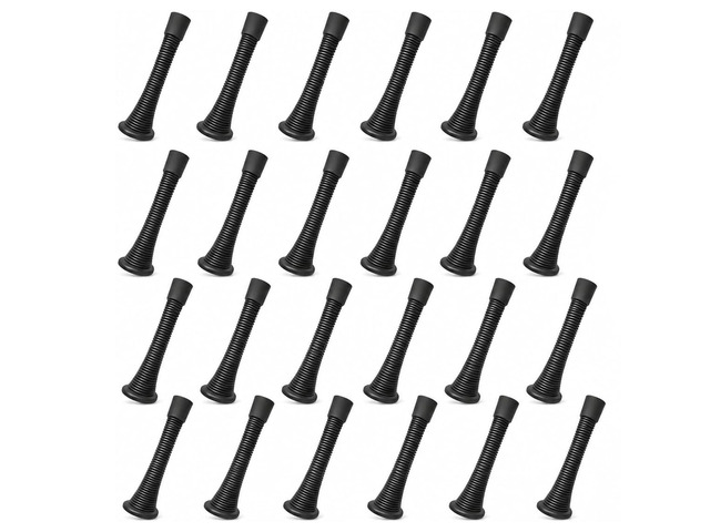Spring Door Stopper Color Blk 24-Pack Wall Door Stopper Easy Installation Doorstop with Rubber Bumper Tip Heavy Duty Materials and No-Damage Design